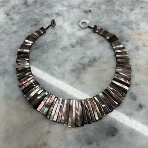 Reversible, abalone shell handmade necklace (Collar Style)